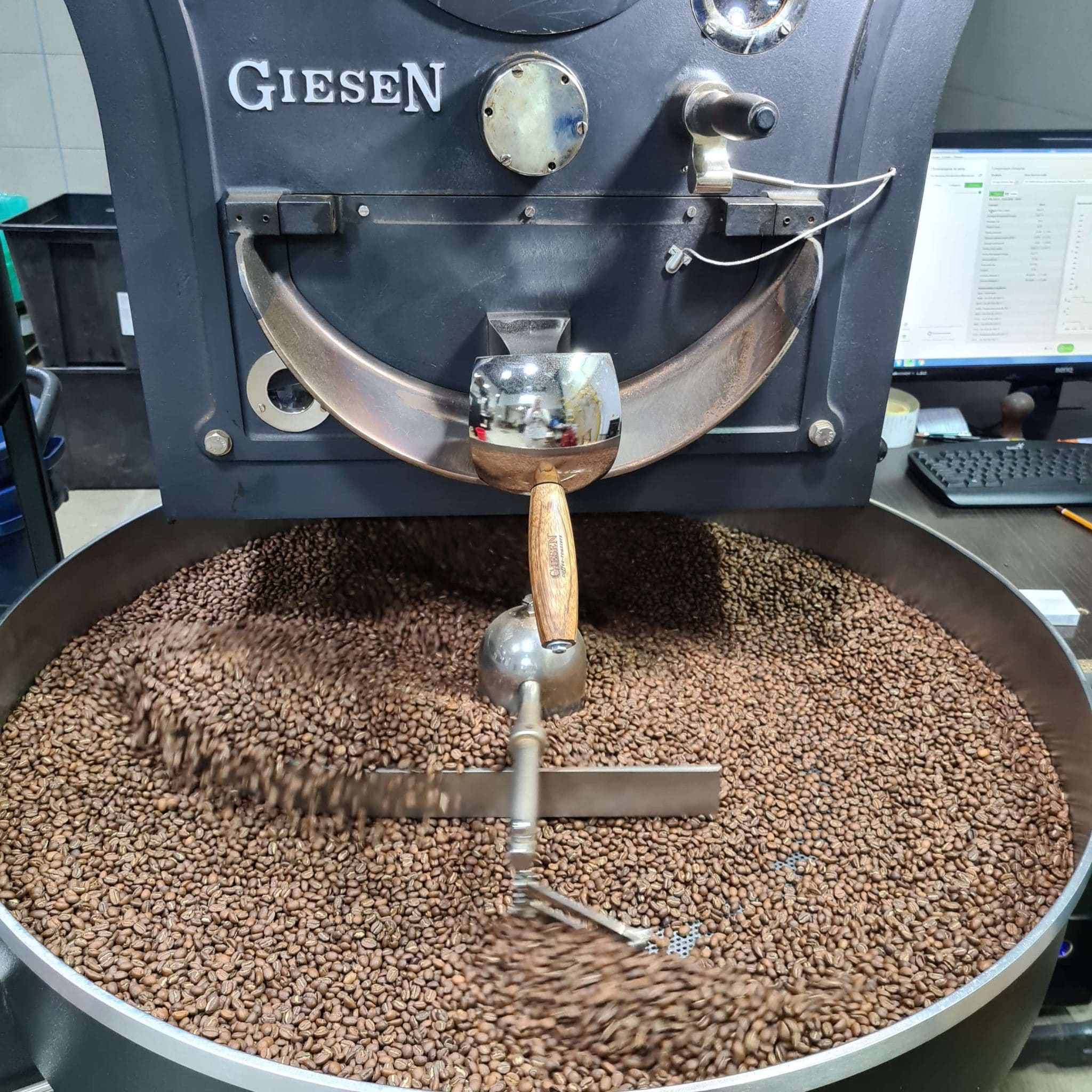 Кр кофе. Ростер Гиссен. Обжарщик кофе. Giesen. Giesen Coffee Roaster w15a External Cyclon, Propane Gas.