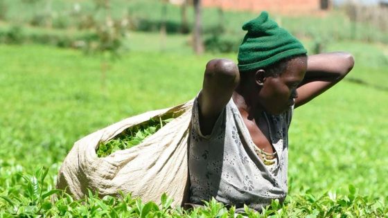 Кения - сборщица чая на плантации