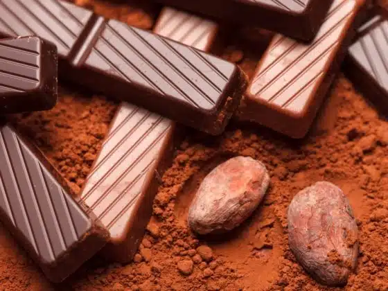 Шоколад и зерна какао